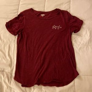 Maroon Top, ‘Believe It’ embroidery